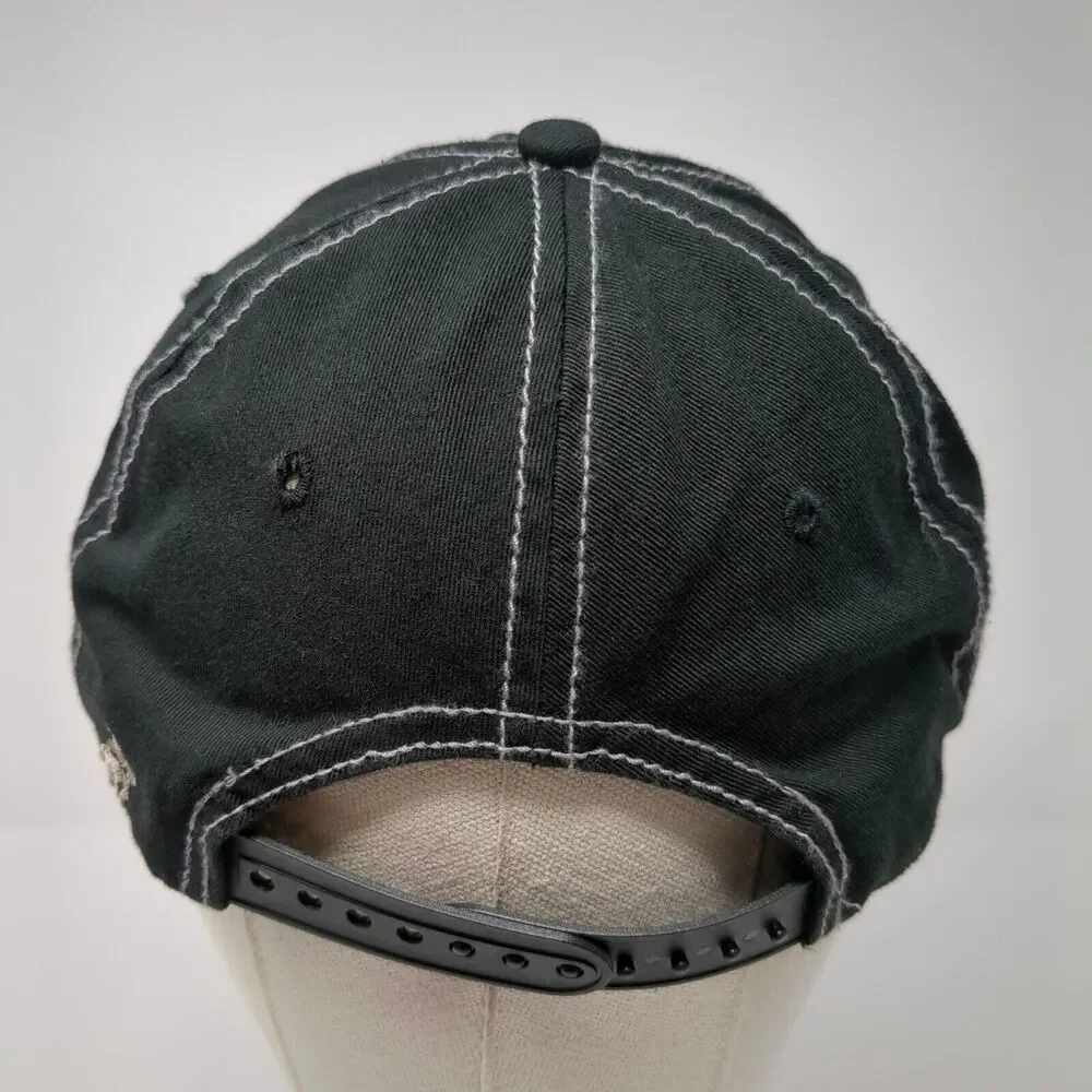 MACK Snapback Hat Black One Size Adjustable Embroidered 6 Panel Cotton